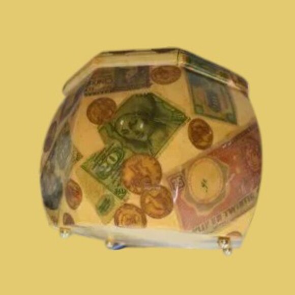 Vintage Mid-Century Decoupage Wood Box Handbag Old Money - Picture 7 of 16